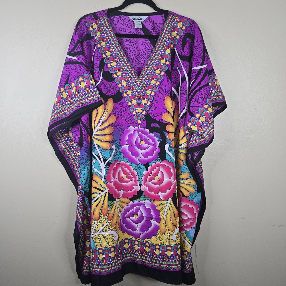 Winlar short caftan Floral size OS - Picture 2 of 5